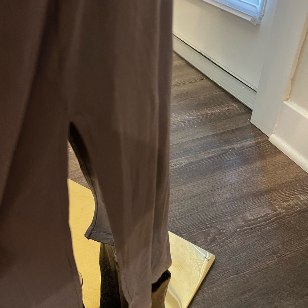 Tan Ruched Maxi Dress With Slits - Picture 7 of 7